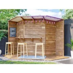 Outdoor Bar Shed Serving Hatch Kiosk - The Hangover Corner Garden Bar III Fully Loaded Decking 2.4m X 2.4m 9 Outdoor Bar Shed Serving Hatch Kiosk - The Hangover Corner Garden Bar III Fully Loaded Decking 2.4m X 2.4m -Outdoor Furniture Store 58320523 3