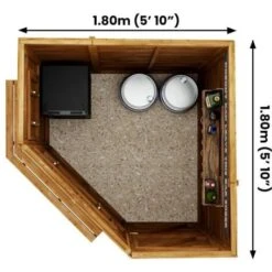Outdoor Bar Shed Serving Hatch Kiosk - The Hangover Corner Garden Bar III Fully Loaded Decking 2.4m X 2.4m 10 Outdoor Bar Shed Serving Hatch Kiosk - The Hangover Corner Garden Bar III Fully Loaded Decking 2.4m X 2.4m -Outdoor Furniture Store 58320523 4