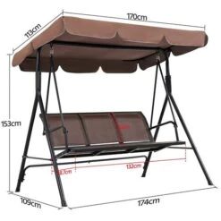 Yaheetech 3-Seat Outdoor Patio Swing Chair Adjustable Canopy Swing Glider -Outdoor Furniture Store 58321479 5