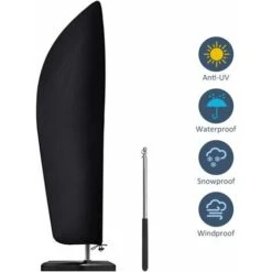 Parasol Protective Cover With Rod, Cantilever Parasol Protective Cover 2 To 4 M Large Parasol Cover