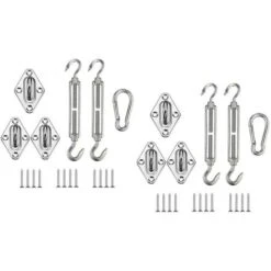 2 Set Shade Sail Fixing Kit, Stainless Steel Sun Shade Sail Triangle Fixing Kit, Sun Shade Sail Fixing Accessories (M5 Triangle Set)