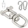 M8 Swing Hook 304 Stainless Steel + 2 M8 Swing Carabiner For Chair Hammock Swing Hanging Sandbag Climbing Rope Load Capacity Up To 300Kg (M8 Type OX) 2 M8 Swing Hook 304 Stainless Steel + 2 M8 Swing Carabiner For Chair Hammock Swing Hanging Sandbag Climbing Rope Load Capacity Up To 300Kg (M8 Type OX) -Outdoor Furniture Store 58577720 1