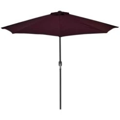 Topdeal Balcony Parasol With Aluminium Pole Bordeaux Red 270x135x245 Cm Half FF312498UK -Outdoor Furniture Store 58655639 3