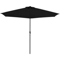 Topdeal Balcony Parasol With Aluminium Pole Black 300x150x253 Cm Half FF312504UK -Outdoor Furniture Store 58655644 3