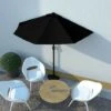 Topdeal Balcony Parasol With Aluminium Pole Black 270x135x245 Cm Half FF312500UK -Outdoor Furniture Store 58655858 1