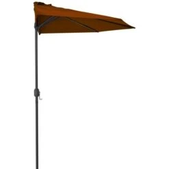 Topdeal Balcony Parasol With Aluminium Pole Terracotta 300x150x253 Cm Half FF312503UK -Outdoor Furniture Store 58656021 4