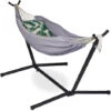 Relaxdays Hammock With Stand, 2 Persons, Frame Hammock, HxWxD 98x100x274 Cm, Bag, Cotton, Steel, Grey/Black 2 Relaxdays Hammock With Stand, 2 Persons, Frame Hammock, HxWxD 98x100x274 Cm, Bag, Cotton, Steel, Grey/Black -Outdoor Furniture Store 58810695 1