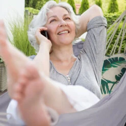 Relaxdays Hammock With Stand, 2 Persons, Frame Hammock, HxWxD 98x100x274 Cm, Bag, Cotton, Steel, Grey/Black -Outdoor Furniture Store 58810695 3