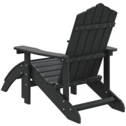 Garden Adirondack Chair With Footstool HDPE Anthracite VidaXL -Outdoor Furniture Store 58881987 5