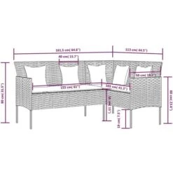 5 Piece L-shaped Couch Sofa Set With Cushions Poly Rattan Brown VidaXL -Outdoor Furniture Store 58973689 3