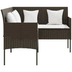 5 Piece L-shaped Couch Sofa Set With Cushions Poly Rattan Brown VidaXL -Outdoor Furniture Store 58973689 5