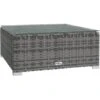 Garden Coffee Table Grey 60x60x30 Cm Poly Rattan And Glass VidaXL -Outdoor Furniture Store 58973845 1