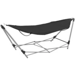 Topdeal Hammock With Foldable Stand Black VDFF28562UK