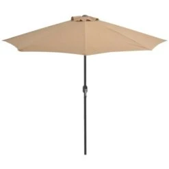 Topdeal Balcony Parasol With Aluminium Pole Taupe 270x135 Cm Half VDFF28782UK -Outdoor Furniture Store 59170667 3