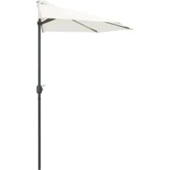 Topdeal Balcony Parasol With Aluminium Pole Sand 270x135 Cm Half VDFF28779UK -Outdoor Furniture Store 59170689 4