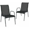 Garden Chairs 2 Pcs Steel And Textilene Black VidaXL 2 Garden Chairs 2 Pcs Steel And Textilene Black VidaXL -Outdoor Furniture Store 59237268 1