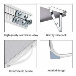 60cm Folding Table,Camping Table Portable Picnic Table Lightweight Aluminum Folding Dining Table Outdoor Garden Small Fold Up Dining Desk For Party BBQ Outdoor Camping Cooking -Outdoor Furniture Store 59284172 4