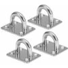 M6 Heavy Duty Pad Eye Plate, 304 Stainless Steel Oblong Eye Pad Plate, Staple Ring Hook Loop U-Shaped Sail Shade Marine Hardware, Wall Ceiling Hammock Hooks Hanger For Swing Suspension(4Pcs) -Outdoor Furniture Store 59337250 1