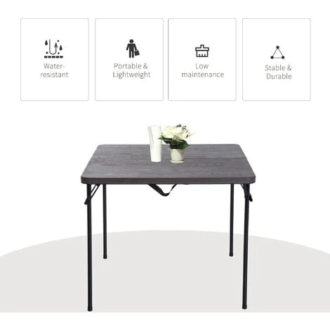 Outsunny 2.8FT Camping Table Compact Wood Effect Garden Folding Picnic Portable 6 Outsunny 2.8FT Camping Table Compact Wood Effect Garden Folding Picnic Portable - Image 4