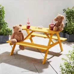Trueshopping Children's Garden "PANDA" Picnic Bench Table Set 8 Trueshopping Children's Garden "PANDA" Picnic Bench Table Set -Outdoor Furniture Store 59386859 3