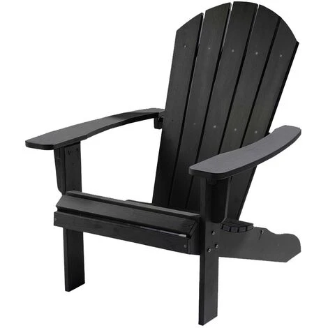 Weatherproof Bjorn Outdoor Adirondack Chair - Garden Patio (Black) 3 Weatherproof Bjorn Outdoor Adirondack Chair - Garden Patio (Black)