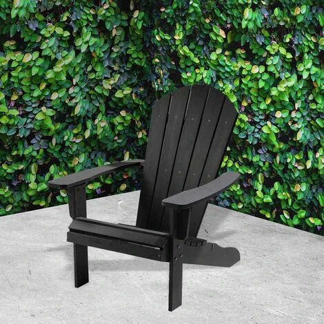 Weatherproof Bjorn Outdoor Adirondack Chair - Garden Patio (Black) 4 Weatherproof Bjorn Outdoor Adirondack Chair - Garden Patio (Black) - Image 2