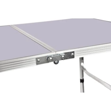 90CM Portable Aluminum Folding Table Party Garden BBQ Camping Table, 2 Gear Adjustable Height Lightweight Aluminum Foldable Table For Outdoor Picnic Cooking, White, Unfolding Size: 90x67/37CM 4 90CM Portable Aluminum Folding Table Party Garden BBQ Camping Table, 2 Gear Adjustable Height Lightweight Aluminum Foldable Table For Outdoor Picnic Cooking, White, Unfolding Size: 90x67/37CM - Image 2