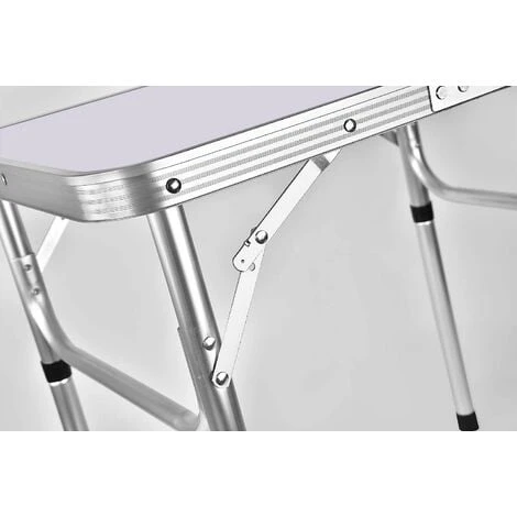 Picnic Table 2ft, Folding Camping Table With 2 Adjustable Height, Aluminium Carry BBQ Desk For Kitchen Outdoor, Unfolding Size: 60x45x26/56cmcm 6 Picnic Table 2ft, Folding Camping Table With 2 Adjustable Height, Aluminium Carry BBQ Desk For Kitchen Outdoor, Unfolding Size: 60x45x26/56cmcm - Image 4