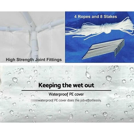 3x3m Gazebos For Outdoor Garden, Heavy Duty Waterproof Marquee Tent, Festival Camping Tent Commercial Grade Market Stall Car Awning Shade, With 4 Sidewalls, Green 7 3x3m Gazebos For Outdoor Garden, Heavy Duty Waterproof Marquee Tent, Festival Camping Tent Commercial Grade Market Stall Car Awning Shade, With 4 Sidewalls, Green - Image 5