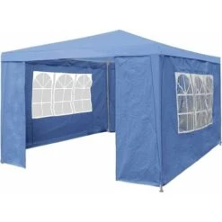 Gazebo With Sides, Waterproof Gazebo With 4 Side Panels, Fully Waterproof, Party Tent Marquee Awning With Powder Coated Steel Frame (3x3m,Blue)