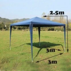 Gazebo With Sides, Waterproof Gazebo With 4 Side Panels, Fully Waterproof, Party Tent Marquee Awning With Powder Coated Steel Frame (3x3m,Blue) -Outdoor Furniture Store 59500064 4