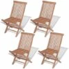 Folding Garden Chairs 4 Pcs Solid Teak Wood VidaXL
