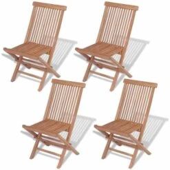 Folding Garden Chairs 4 Pcs Solid Teak Wood VidaXL
