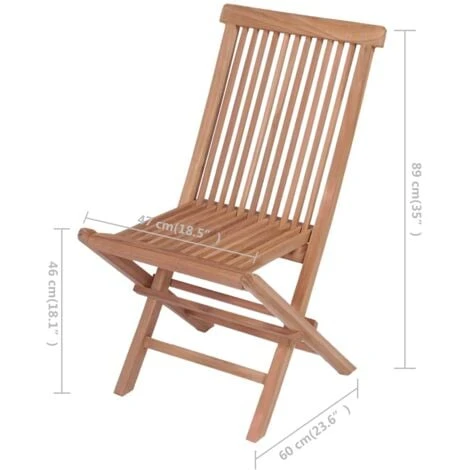 Folding Garden Chairs 4 Pcs Solid Teak Wood VidaXL 5 Folding Garden Chairs 4 Pcs Solid Teak Wood VidaXL - Image 3