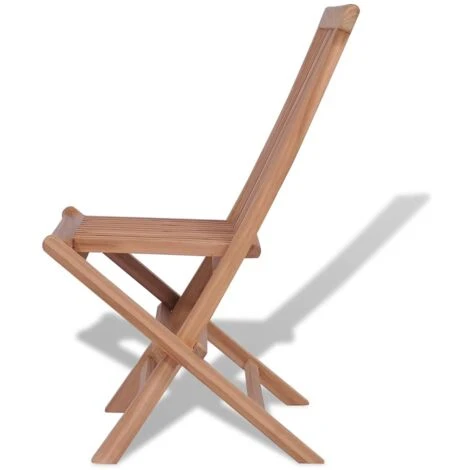 Folding Garden Chairs 4 Pcs Solid Teak Wood VidaXL 7 Folding Garden Chairs 4 Pcs Solid Teak Wood VidaXL - Image 5