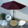 Hommoo Balcony Parasol With Aluminium Pole Bordeaux Red 300x150x253 Cm Half -Outdoor Furniture Store 59931696 1