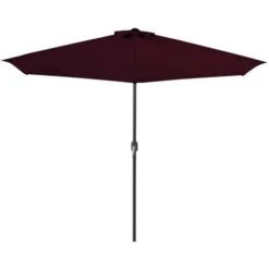 Hommoo Balcony Parasol With Aluminium Pole Bordeaux Red 300x150x253 Cm Half -Outdoor Furniture Store 59931696 3
