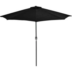 Hommoo Balcony Parasol With Aluminium Pole Black 270x135x245 Cm Half -Outdoor Furniture Store 59931702 3
