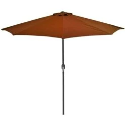 Hommoo Balcony Parasol With Aluminium Pole Terracotta 270x135x245 Cm Half -Outdoor Furniture Store 59931706 3