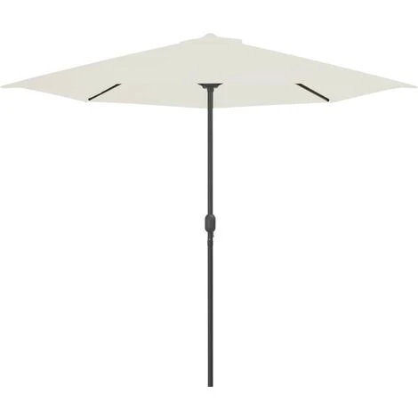 Hommoo Balcony Parasol With Aluminium Pole Sand 300x150 Cm Half 4 Hommoo Balcony Parasol With Aluminium Pole Sand 300x150 Cm Half - Image 2