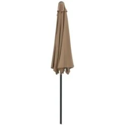 Hommoo Balcony Parasol With Aluminium Pole Taupe 270x135 Cm Half -Outdoor Furniture Store 59932522 5