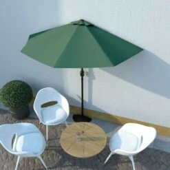 Hommoo Balcony Parasol With Aluminium Pole Green 270x135 Cm Half