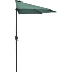 Hommoo Balcony Parasol With Aluminium Pole Green 270x135 Cm Half -Outdoor Furniture Store 59932523 4