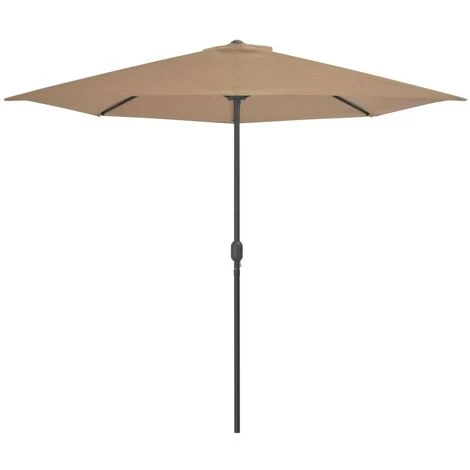 Hommoo Balcony Parasol With Aluminium Pole Taupe 300x150 Cm Half 4 Hommoo Balcony Parasol With Aluminium Pole Taupe 300x150 Cm Half - Image 2