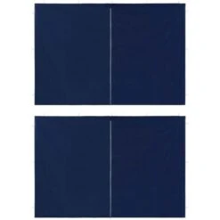 Hommoo Party Tent Sidewall 2 Pcs With Zipper PE Blue