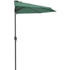 Hommoo Balcony Parasol With Aluminium Pole Green 300x150 Cm Half -Outdoor Furniture Store 59933718 4