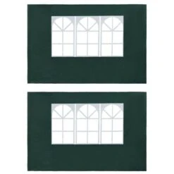 Hommoo Party Tent Sidewall 2 Pcs With Window PE Green