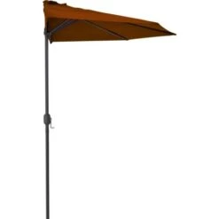 Hommoo Balcony Parasol With Aluminium Pole Terracotta 300x150x253 Cm Half -Outdoor Furniture Store 59935369 4