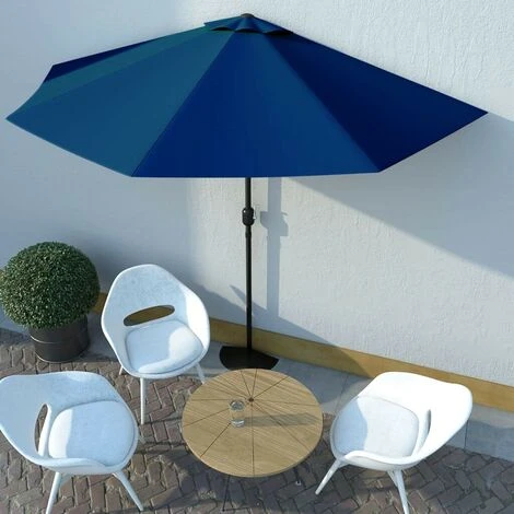 Hommoo Balcony Parasol With Aluminium Pole Blue 300x150x253 Cm Half 3 Hommoo Balcony Parasol With Aluminium Pole Blue 300x150x253 Cm Half