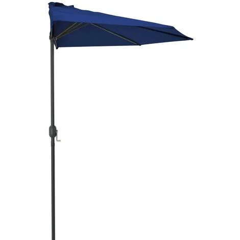 Hommoo Balcony Parasol With Aluminium Pole Blue 300x150x253 Cm Half 6 Hommoo Balcony Parasol With Aluminium Pole Blue 300x150x253 Cm Half - Image 4